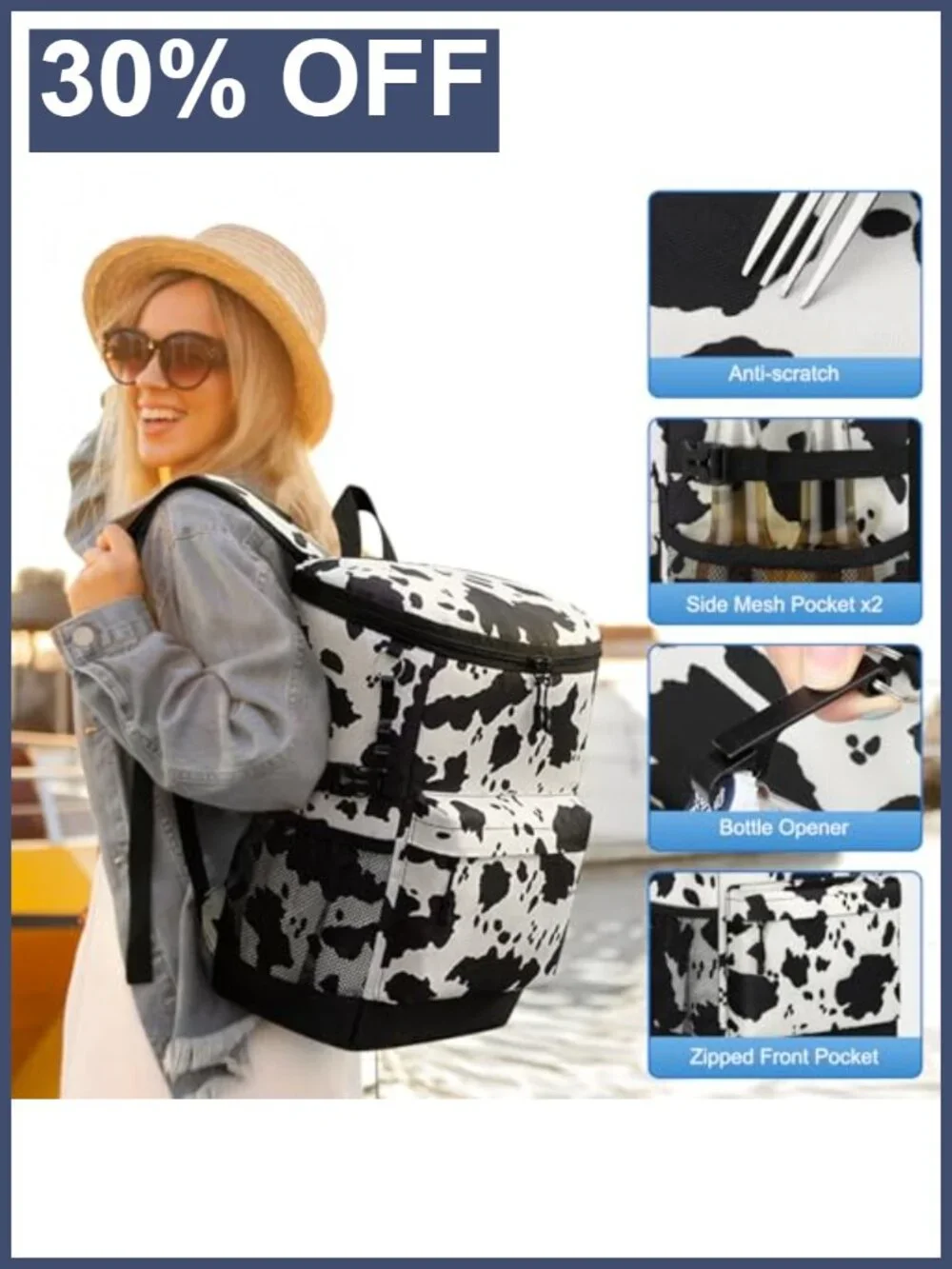 Insulated Cooler Backpack 33 Cans Leakproof Soft Cooler Bag